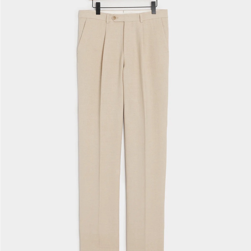 Todd Snyder NWT Men's Tailored Pleat linen trousers — Beige